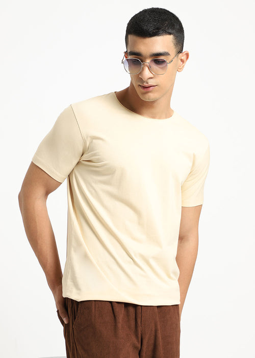 Cream Crew neck T-shirt