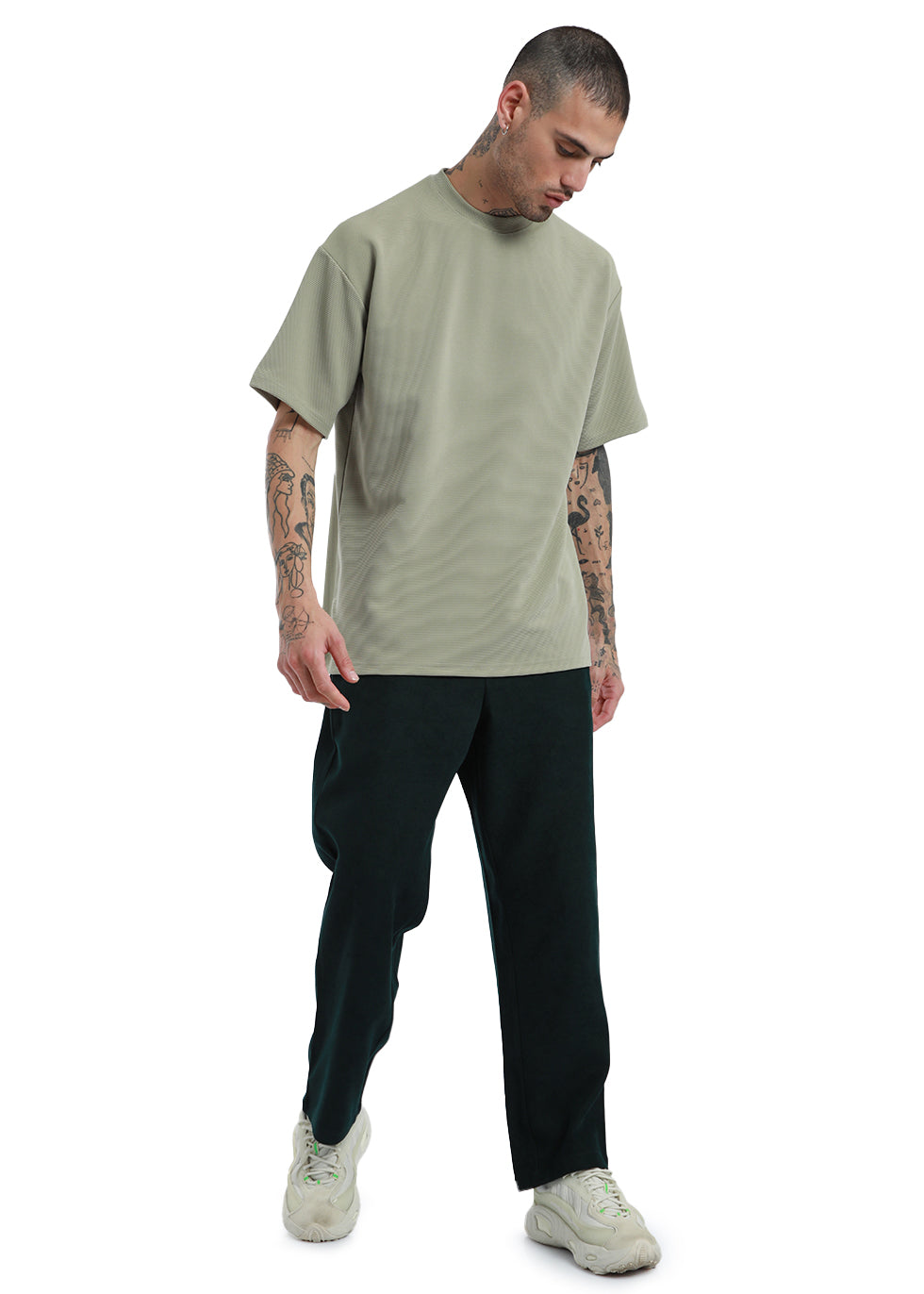 Scarab Green Thin-Corduroy Trousers