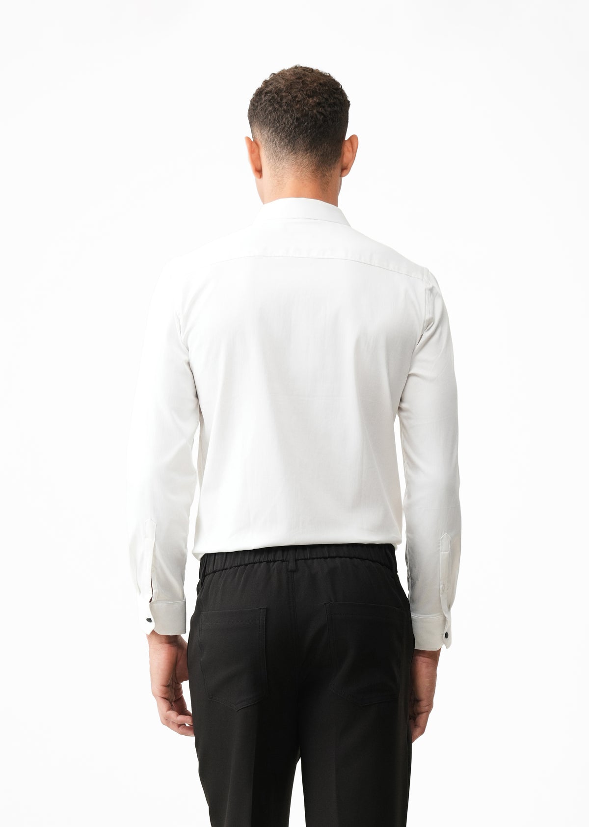White Padded Checked Designer Shirt