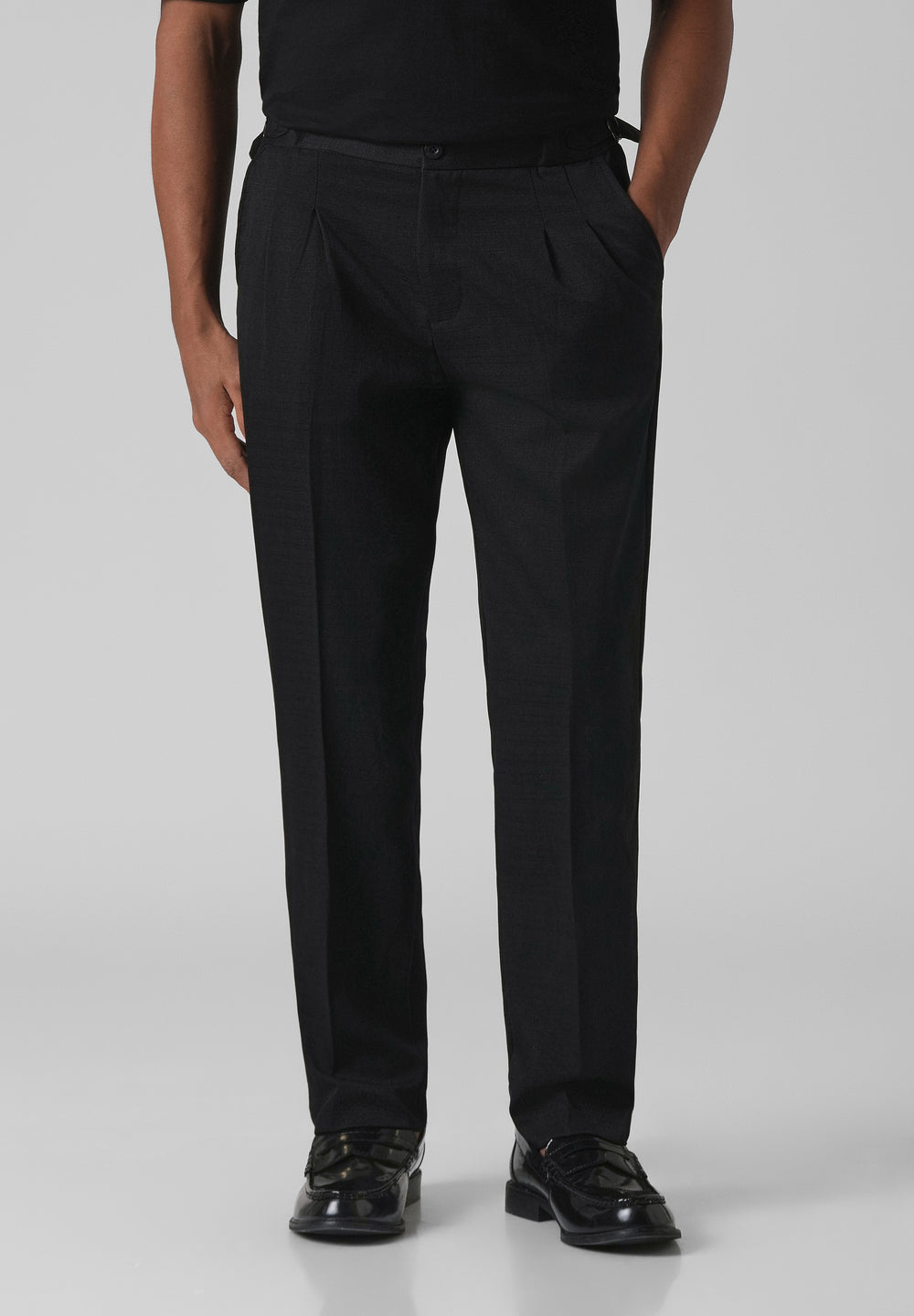 Black Pleated Gurkha Pant