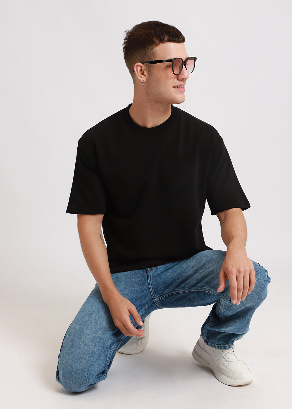 Slasher Black Oversized Basic T-shirt