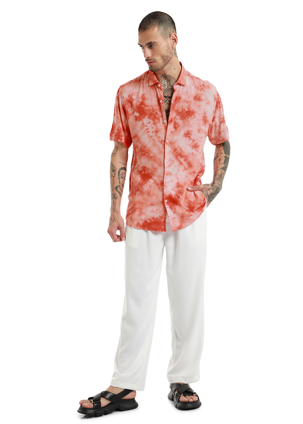 Scarlet Tie dye Half Sleeve Shirt