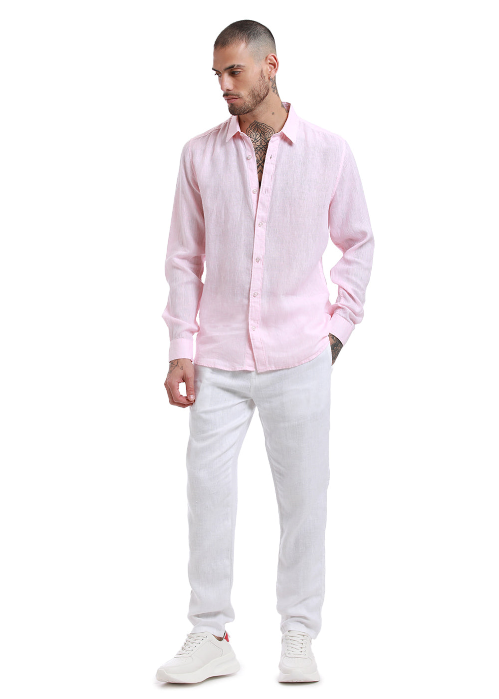 Pastel Pink 100% Linen Shirt