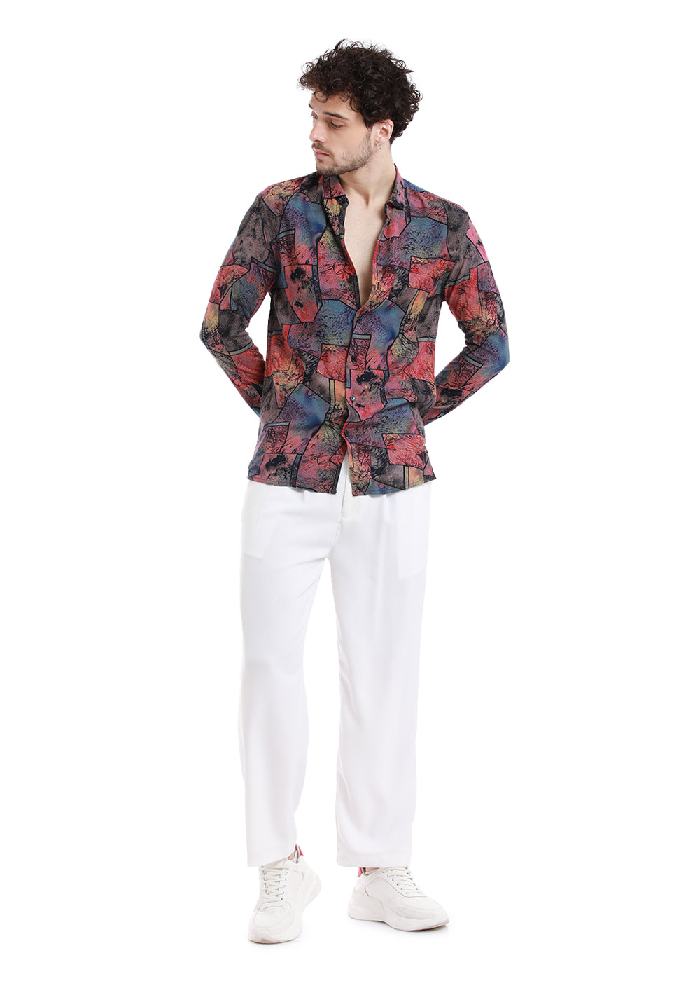 Copac Moss Pink Printed Feather Shirt