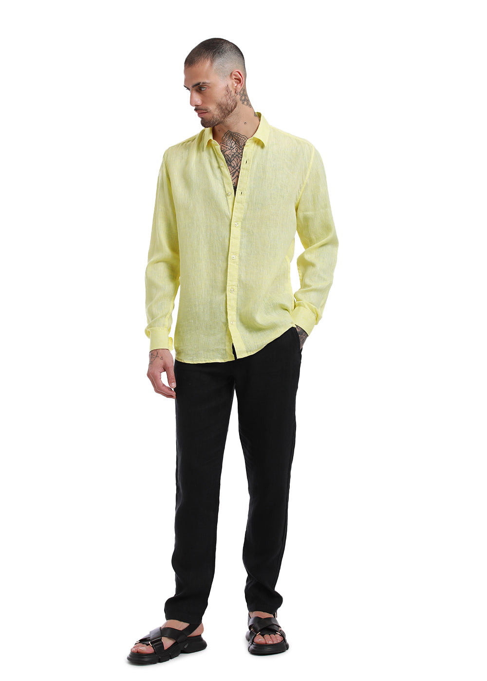 Lemon Yellow Pure Irish Linen Shirt