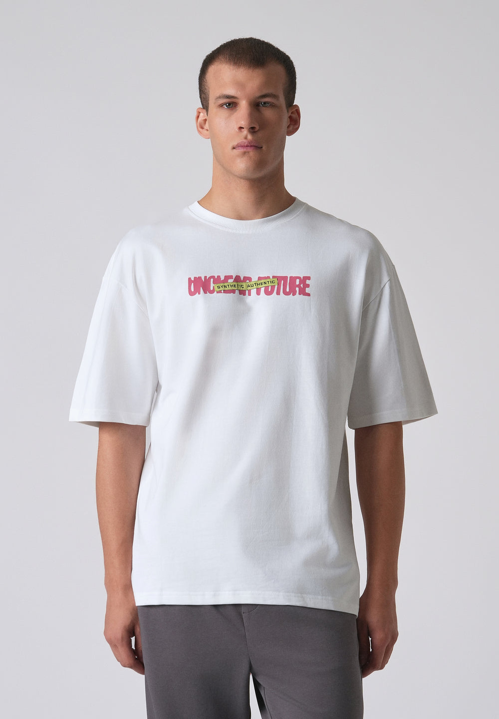 Typography White Oversized T-shirt