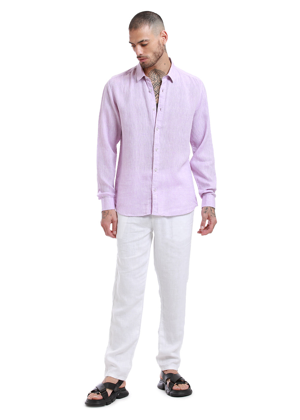 Pastel Purple Pure Irish Linen Shirt