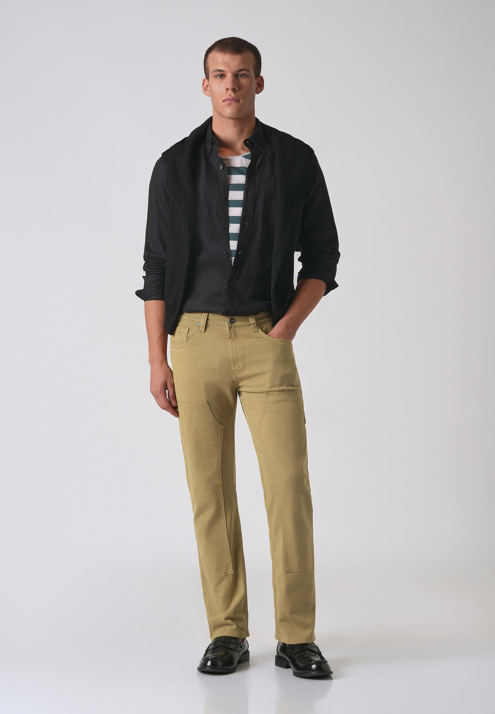 Khaki cargo denim