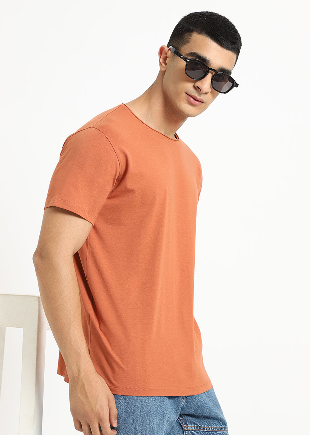 Orange Crew neck T-shirt