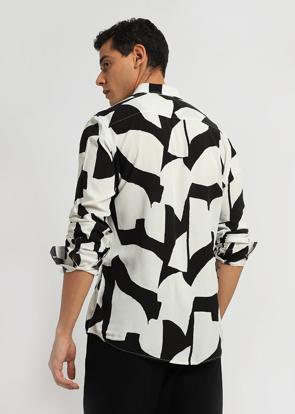 Abstract Monochrome Print Full sleeve shirt