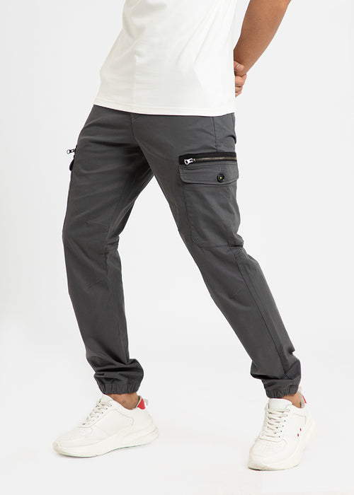 Iron Gray Elasticated Cargo Pant