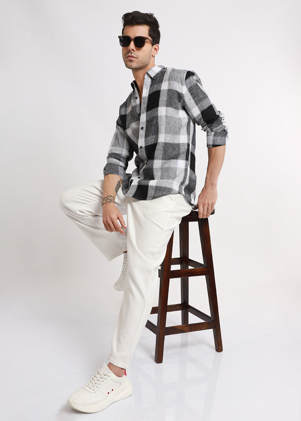 Pure Irish Linen Checks Shirt