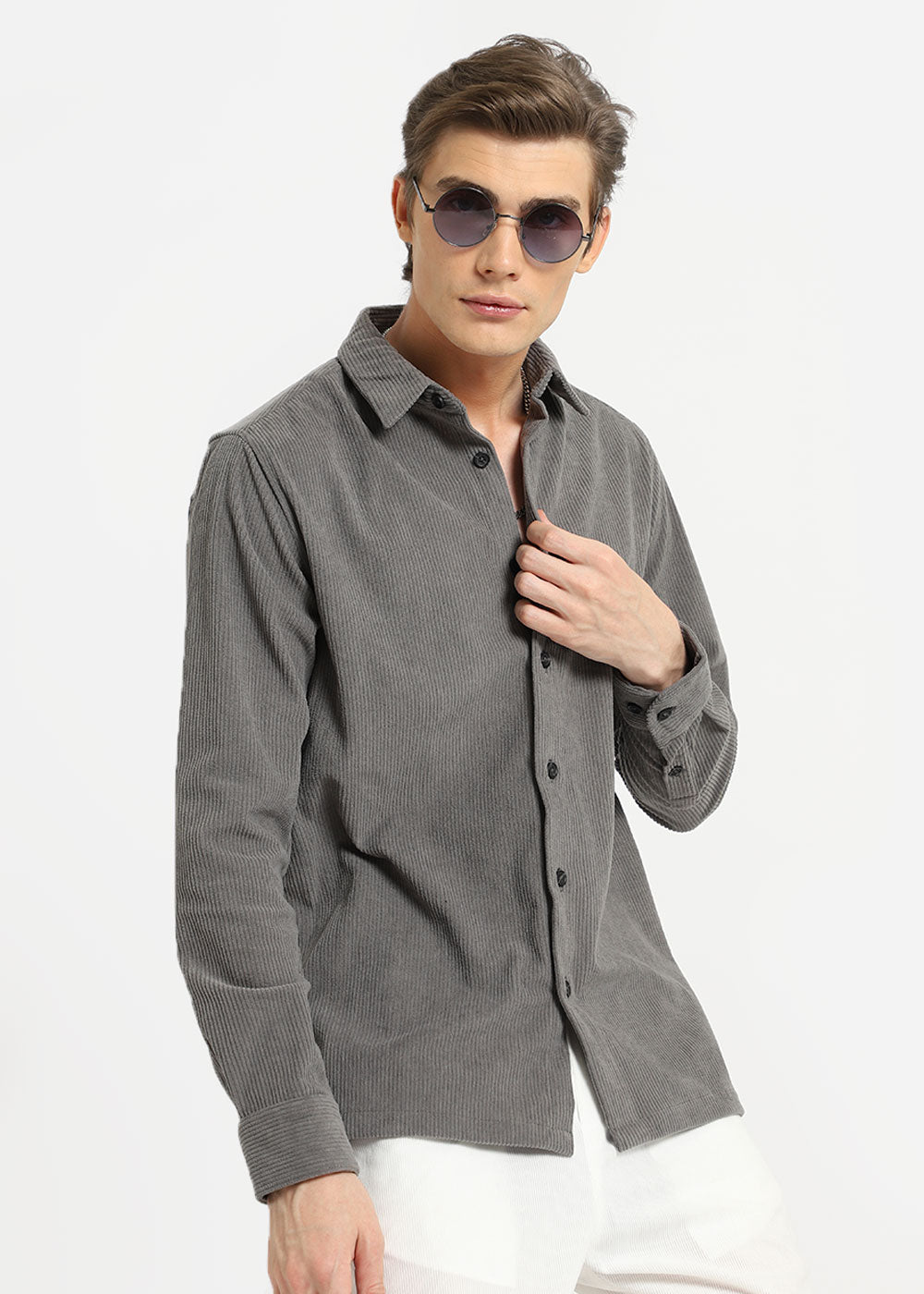 Light Grey Corduroy Shirt