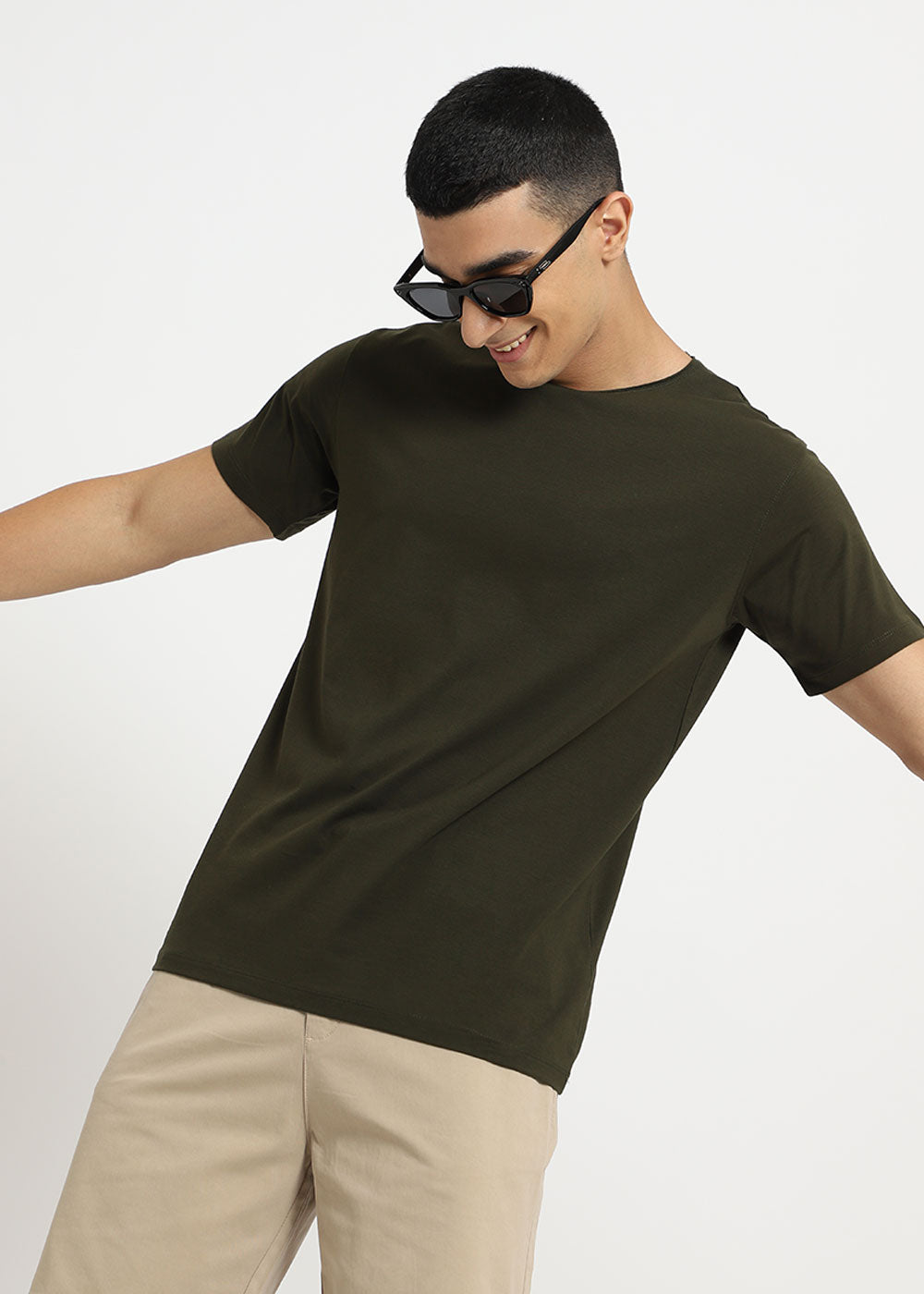 Moss Green Crew neck T-shirt