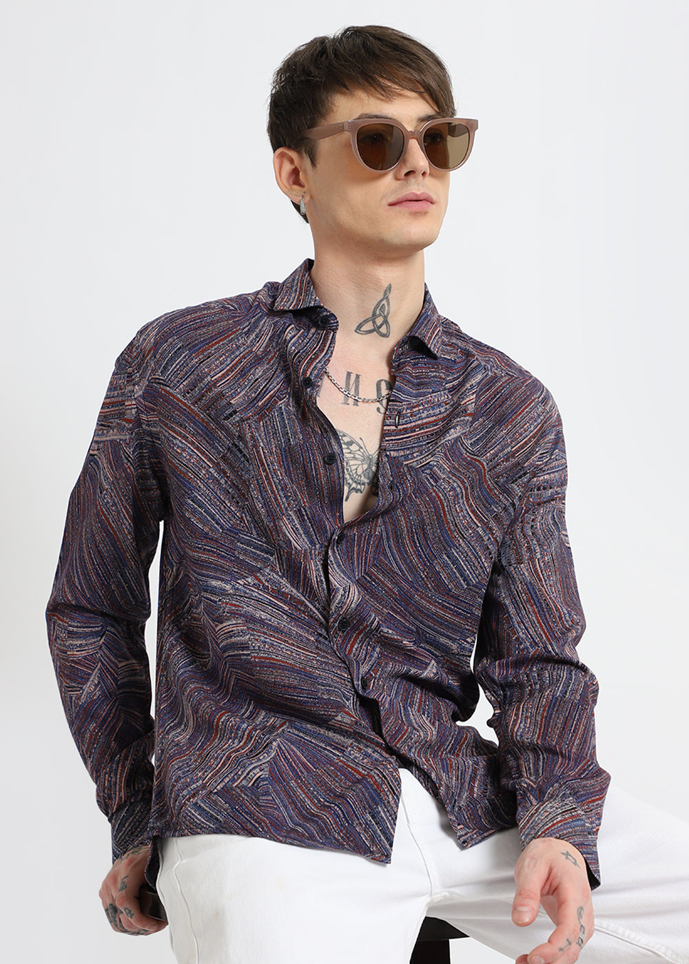 Serene Strokes Violet Feather Shirt