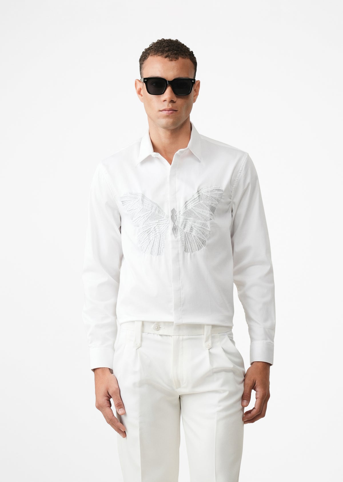Mist White Flapper Designer Shirt