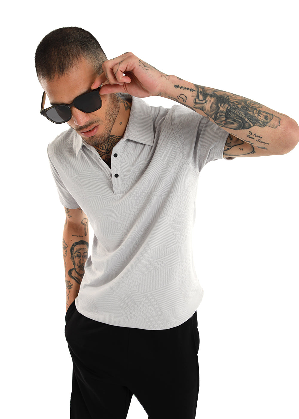 Light Gray Structured Polo Tshirt