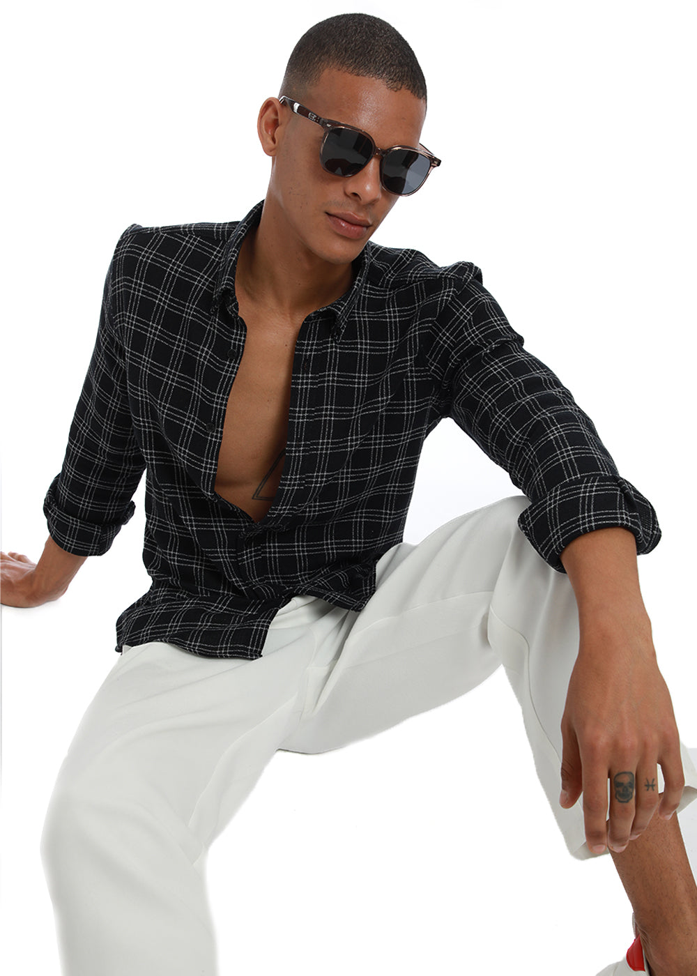 Melange Black Cannon Check shirt