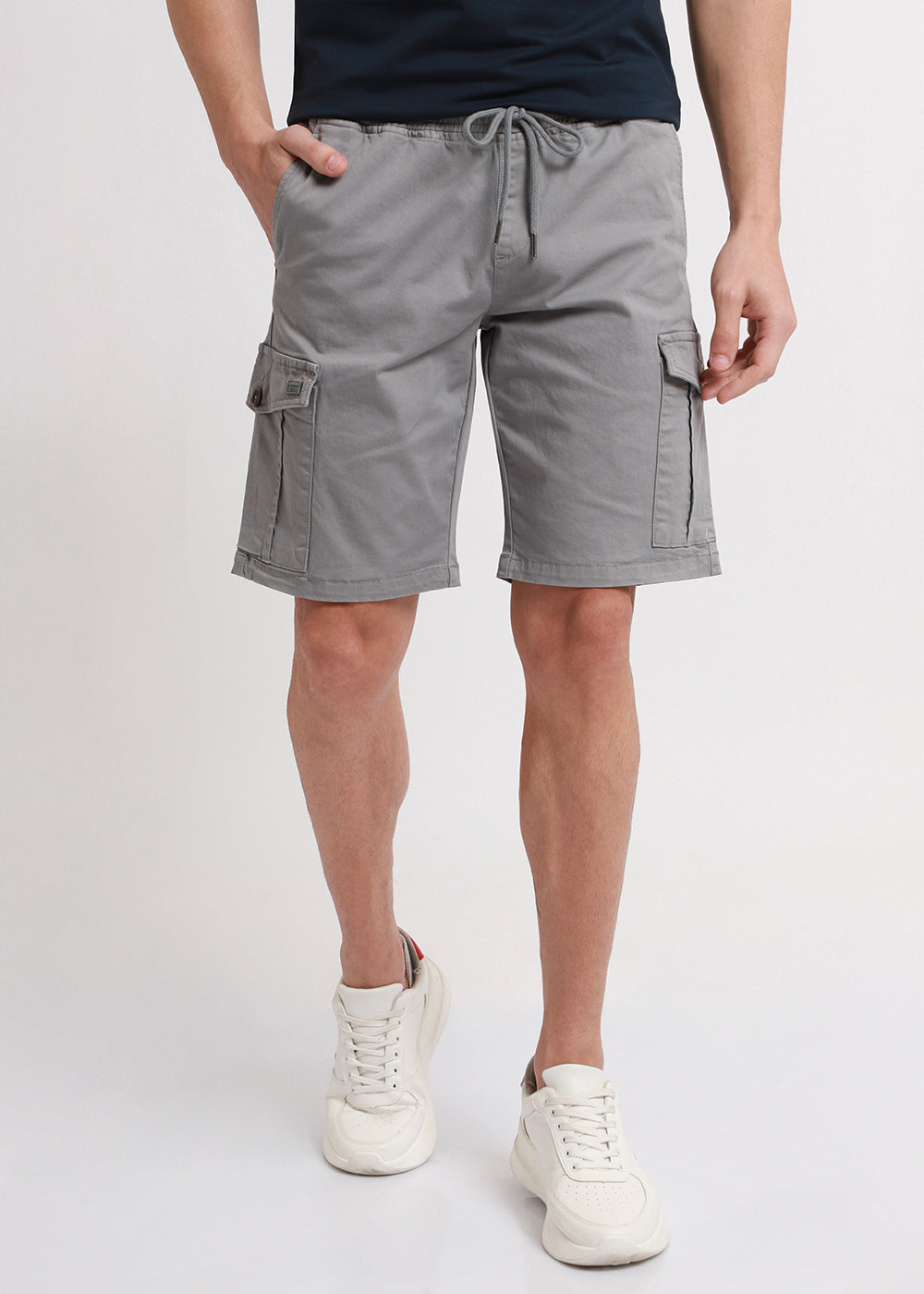 Brocky Grey Cotton Cargo Shorts4