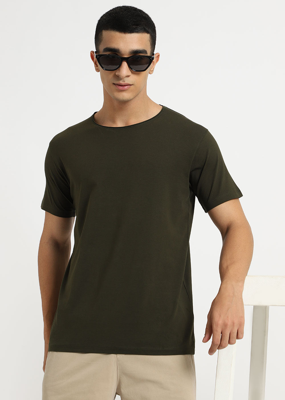 Moss Green Crew neck T-shirt