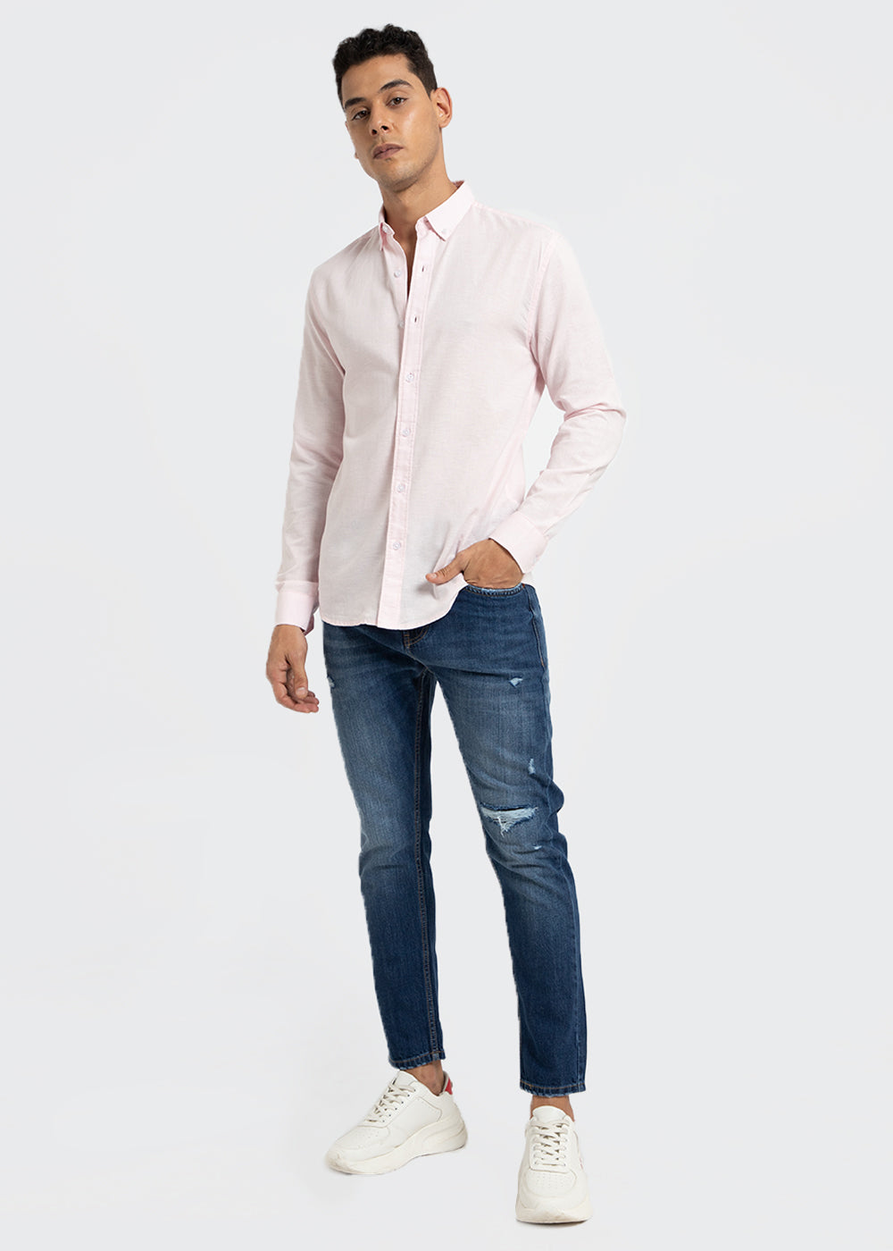 Light Pink Cotton Linen Shirt