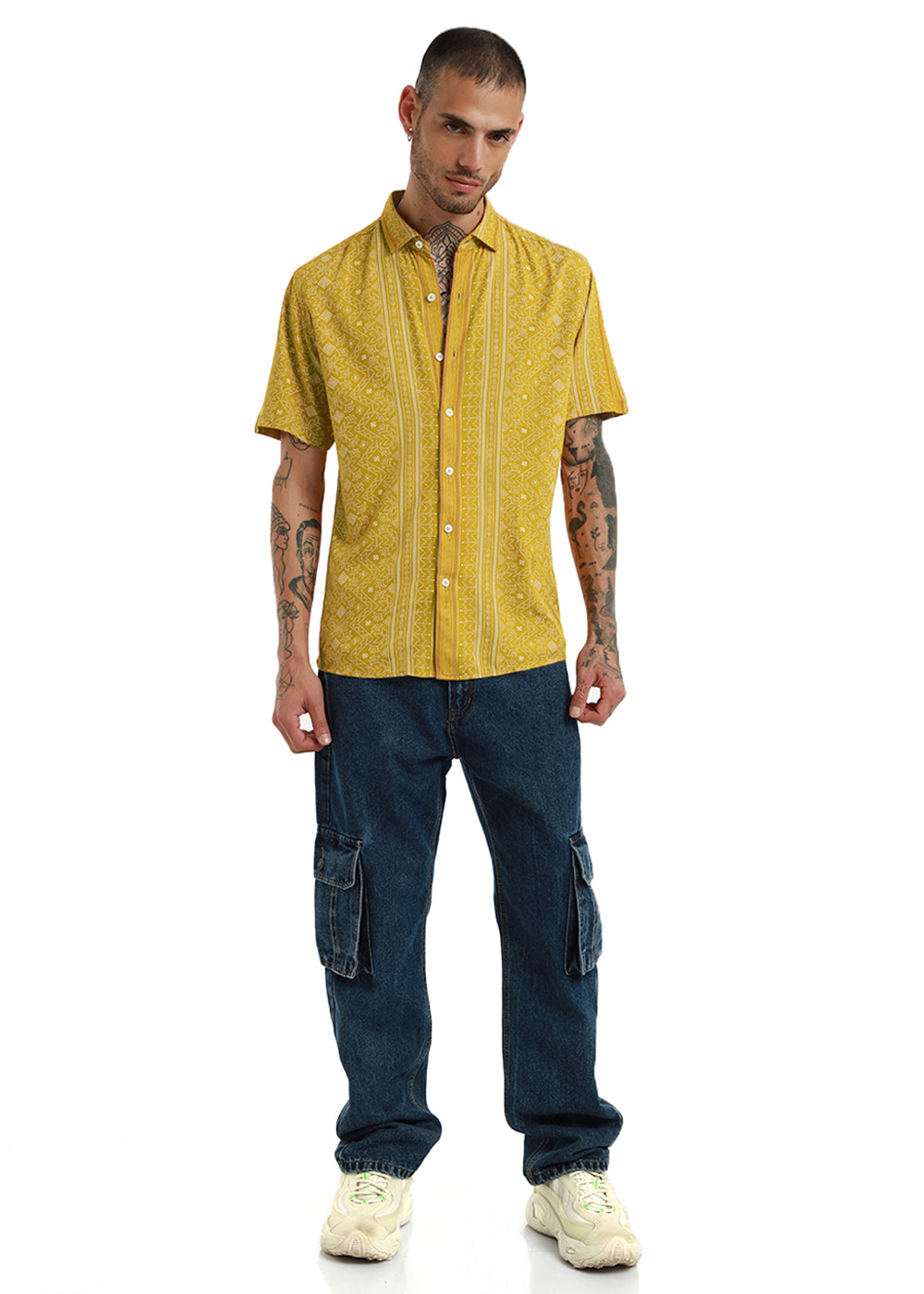 Dot & Dash Print Half Sleeve Shirt