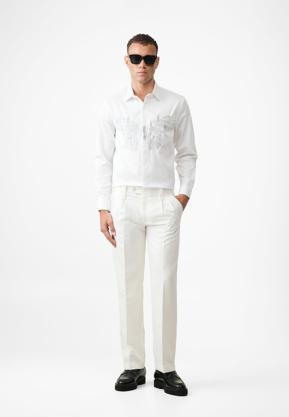 Mist White Flapper Designer Shirt