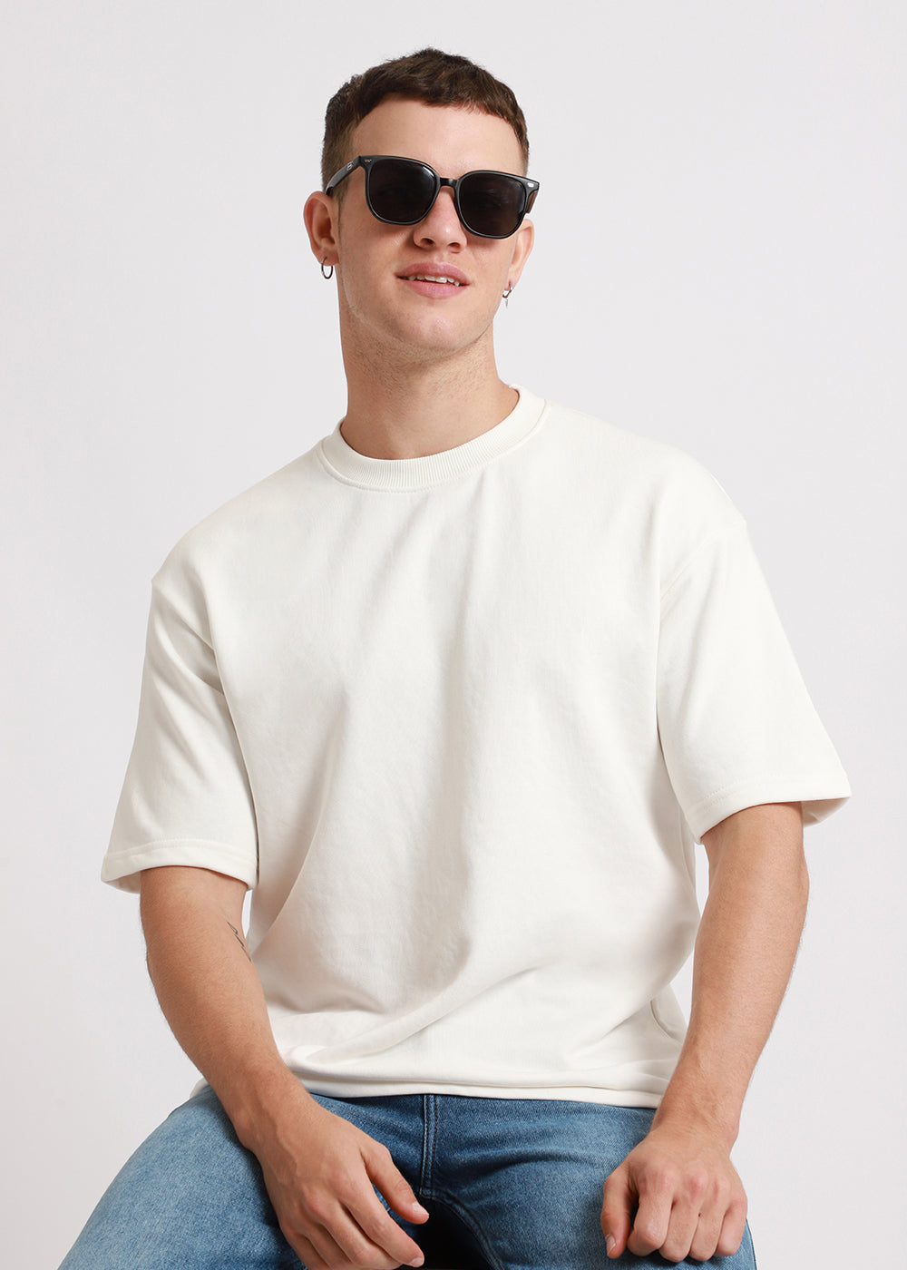 Merino White Oversized Basic T-shirt