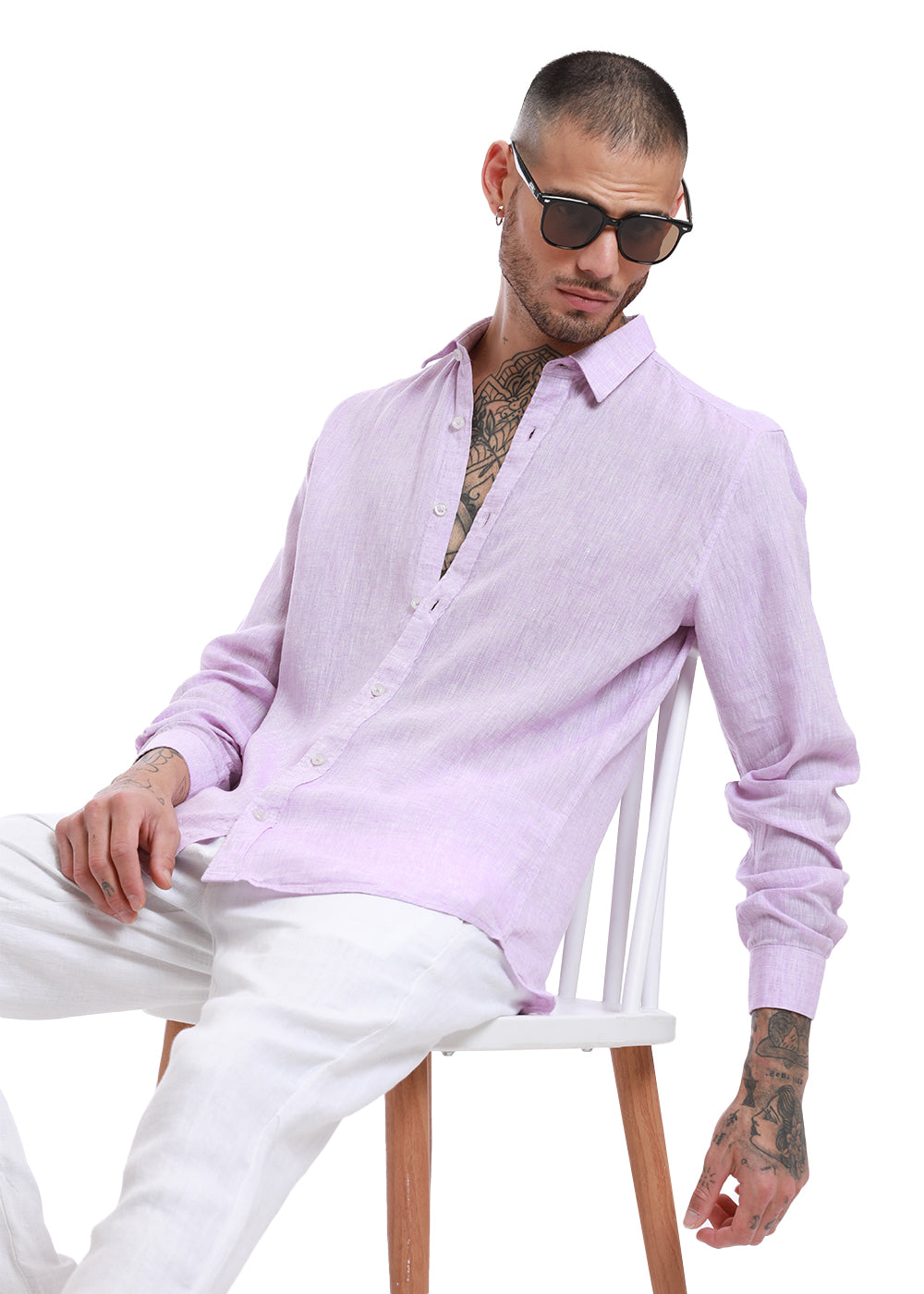 Pastel Purple Pure Irish Linen Shirt