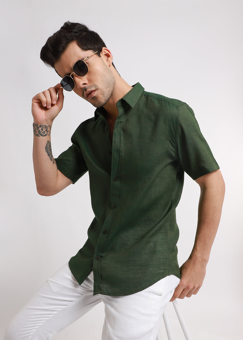 Buy Batiste Green Linen shirts