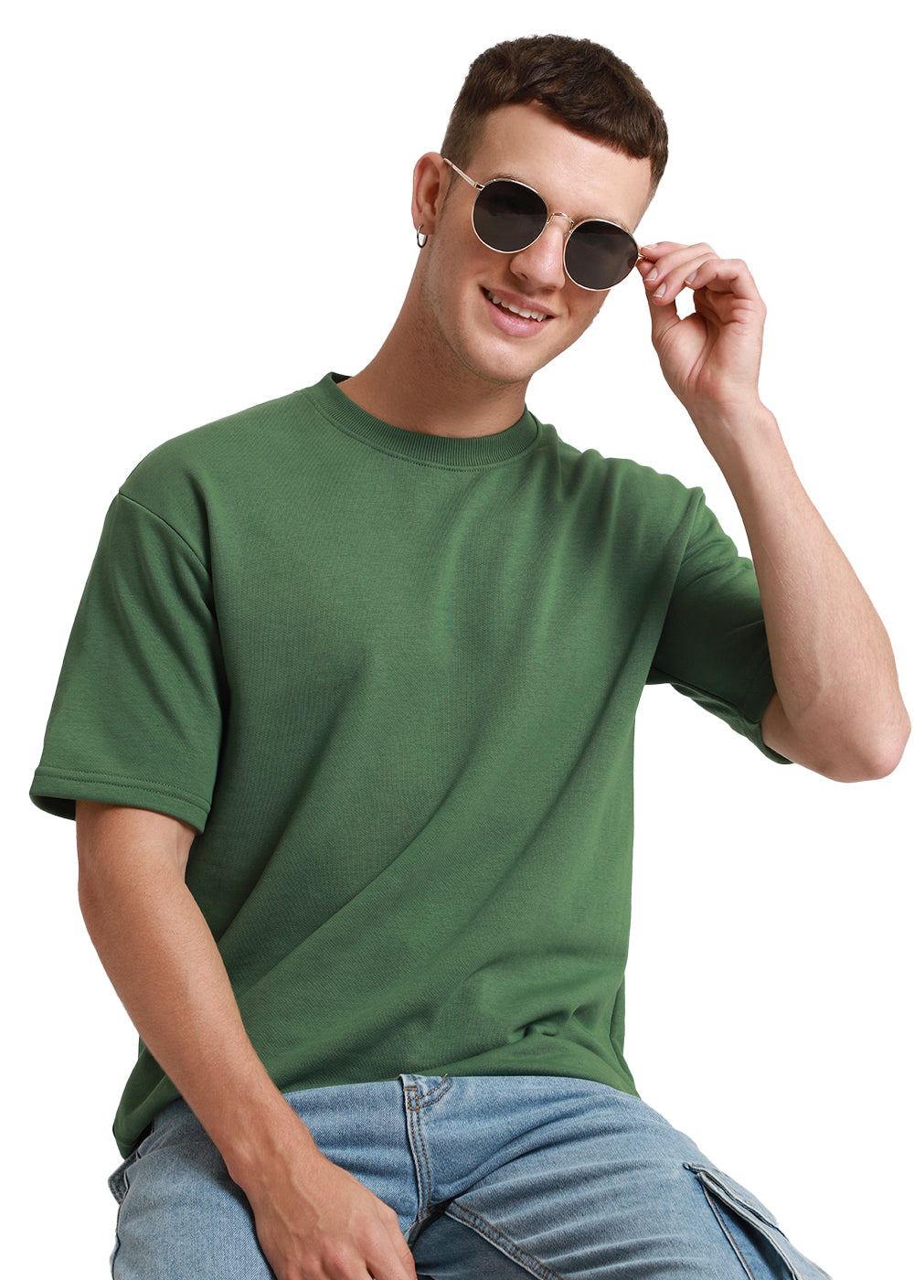 Hunter Green Oversized Basic T-shirt