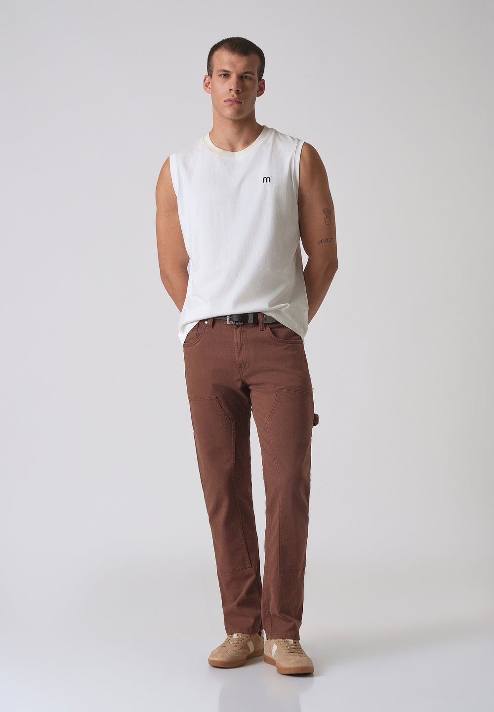 Brick brown cargo denim