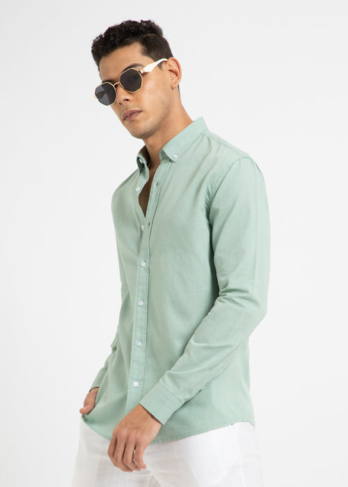 Mint Leaf Cotton Linen Shirt