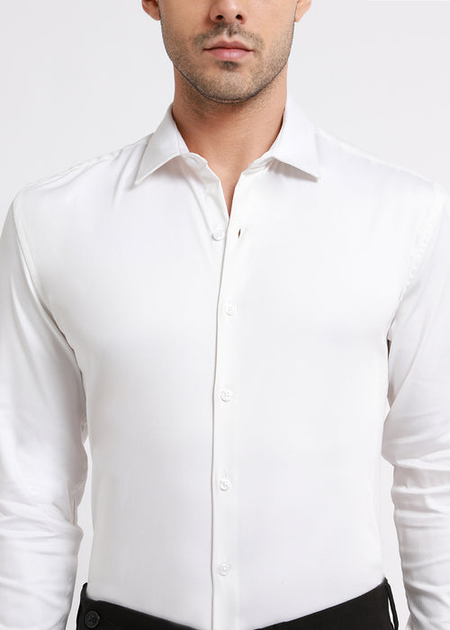 Greek White Satin Shirt