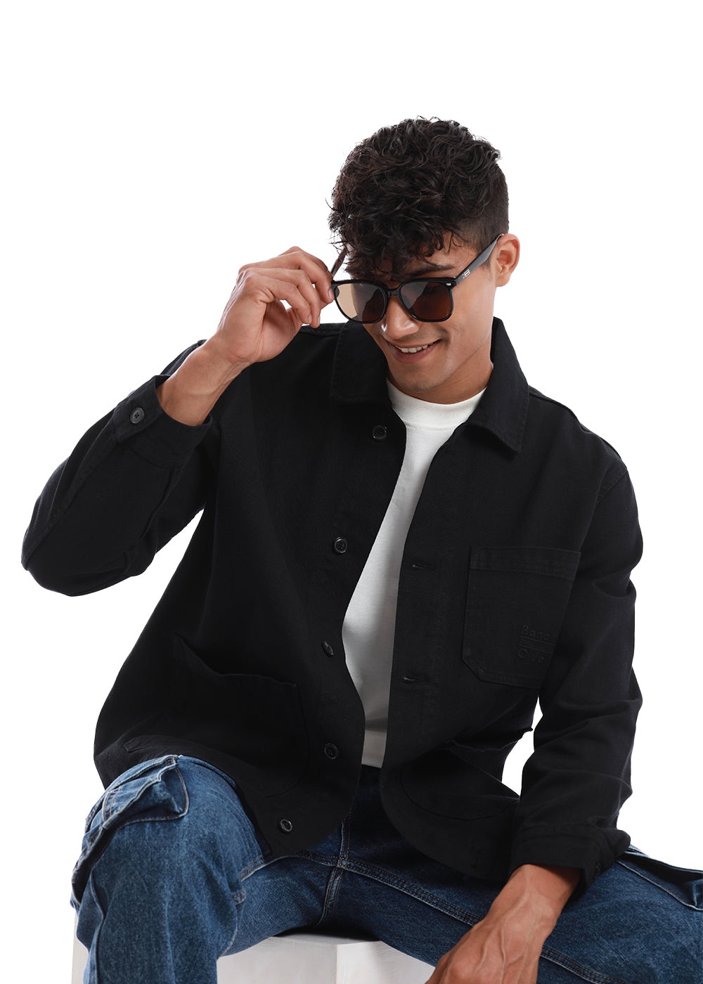 Jade Black Cotton Drill Jacket