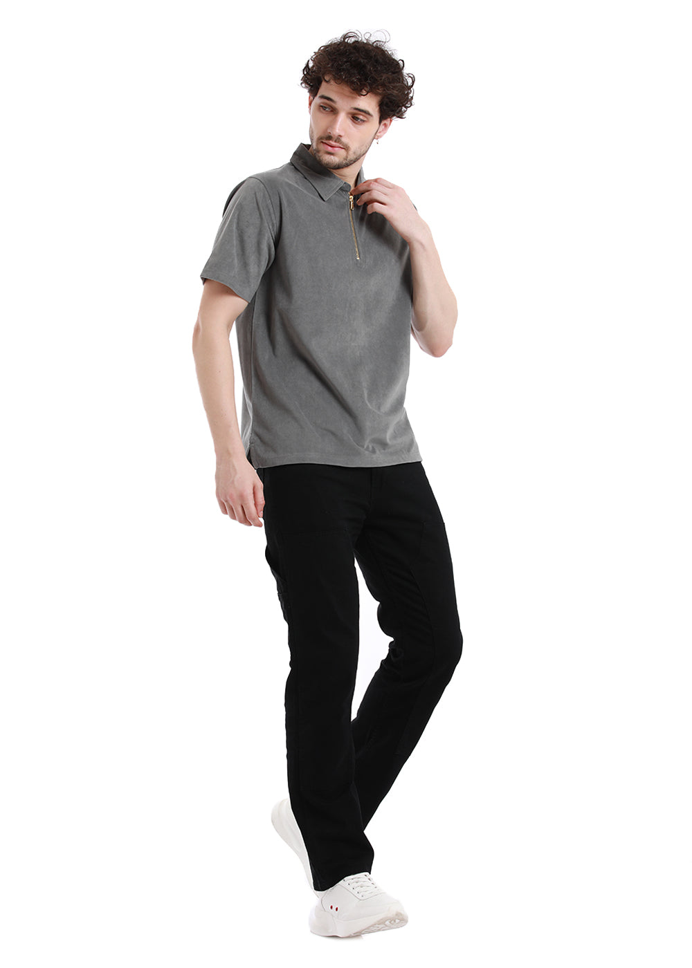 Chiseled Stone Zip polo T-shirt