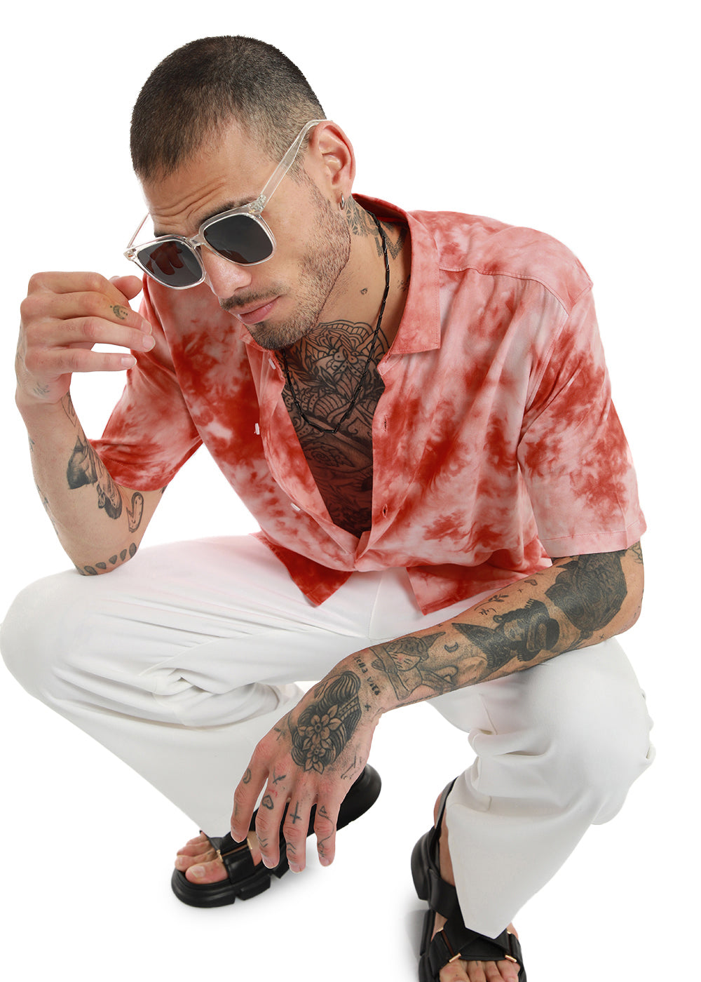 Scarlet Tie dye Half Sleeve Shirt