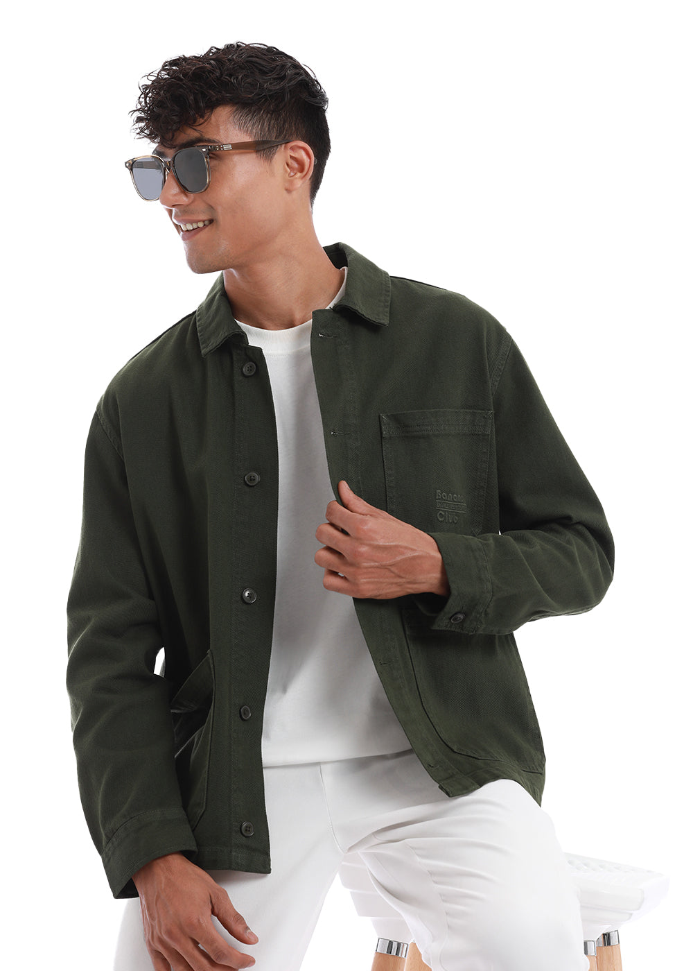 Seaweed Green Cotton Drill Jacket