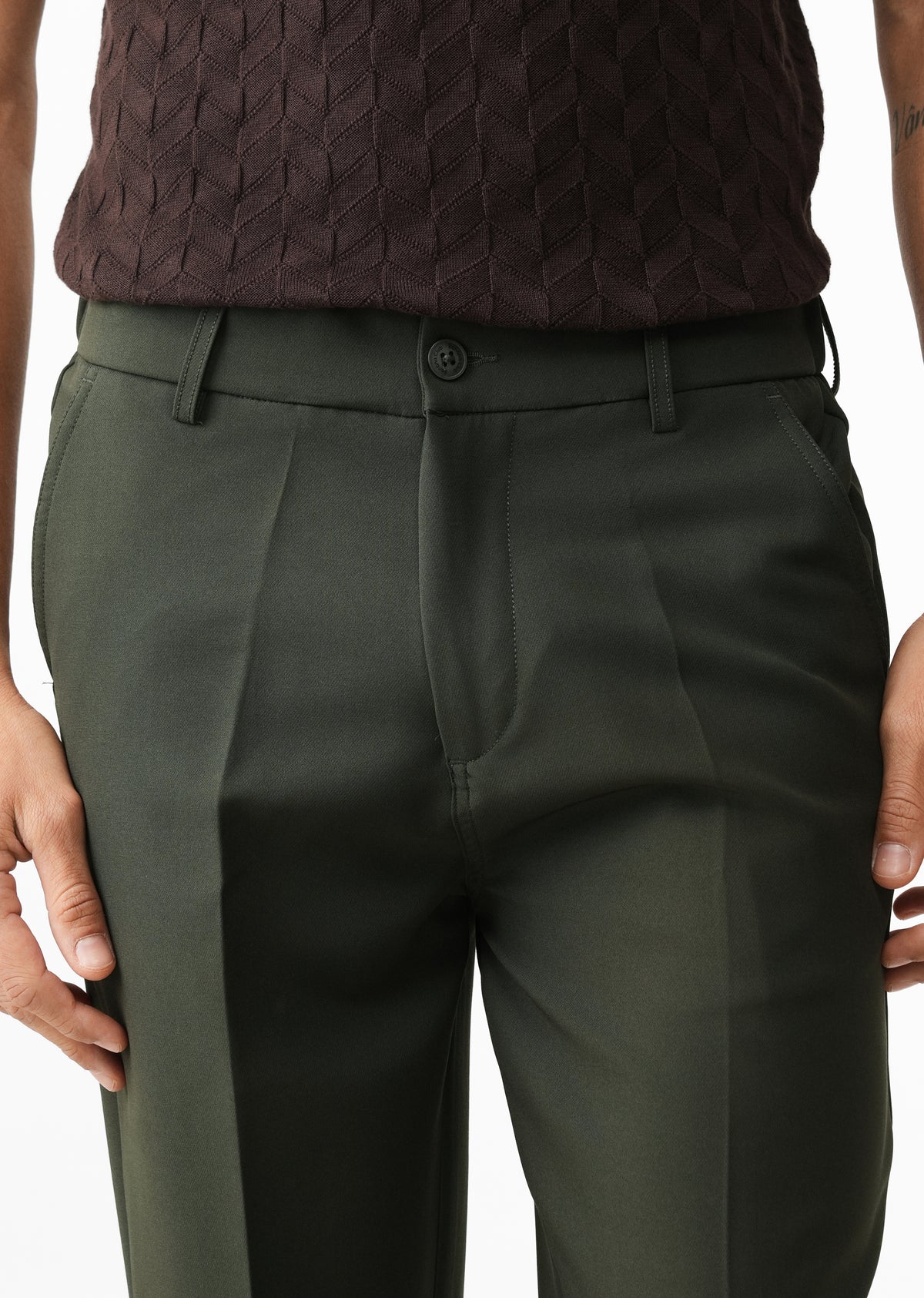 Dark Green Relaxed Trousers