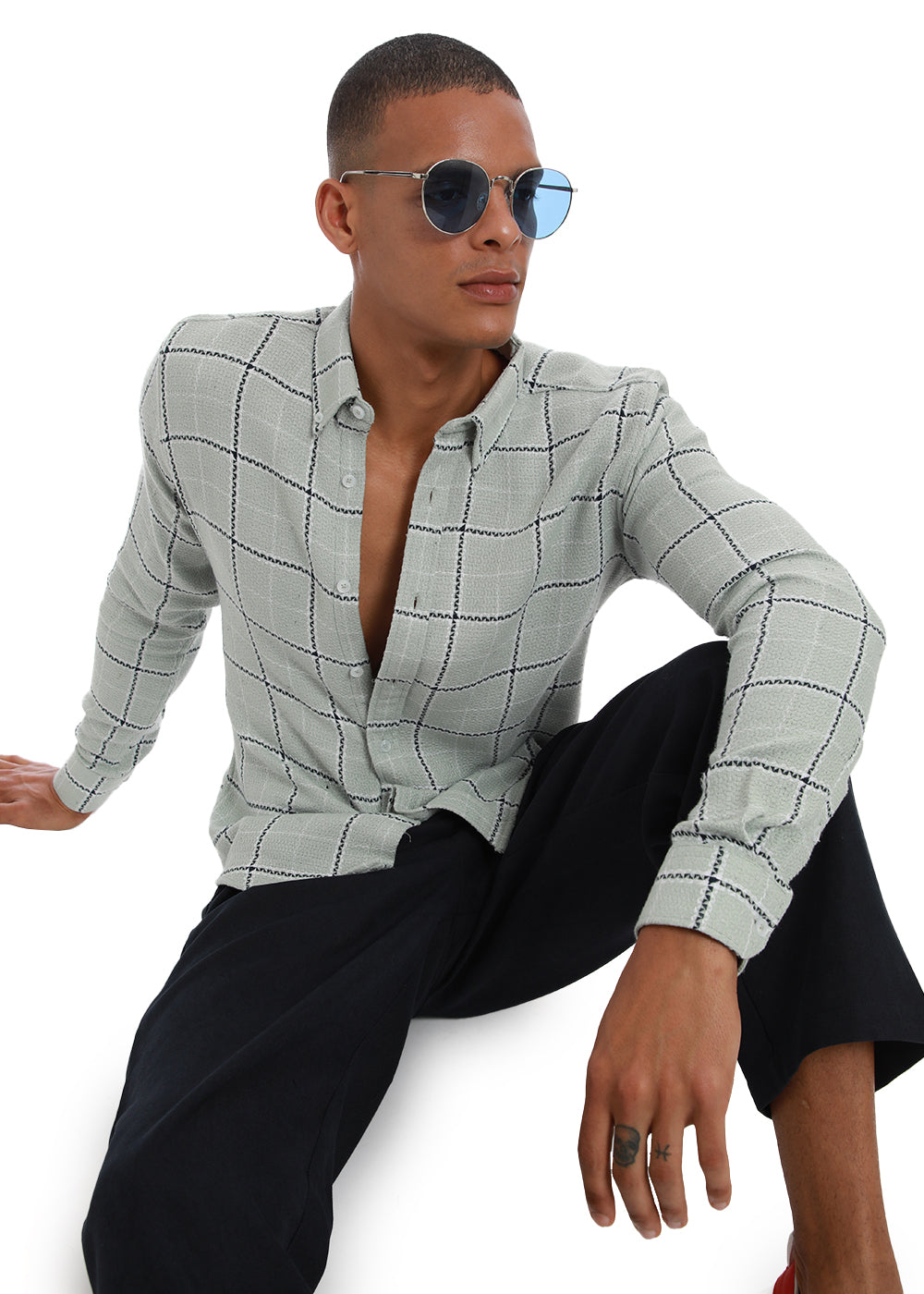 Widegrid Green Check shirt