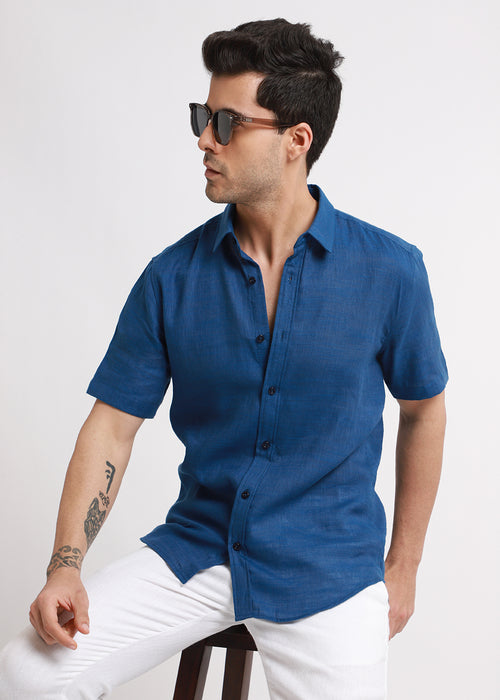 Batiste Blue Topaz Linen shirt