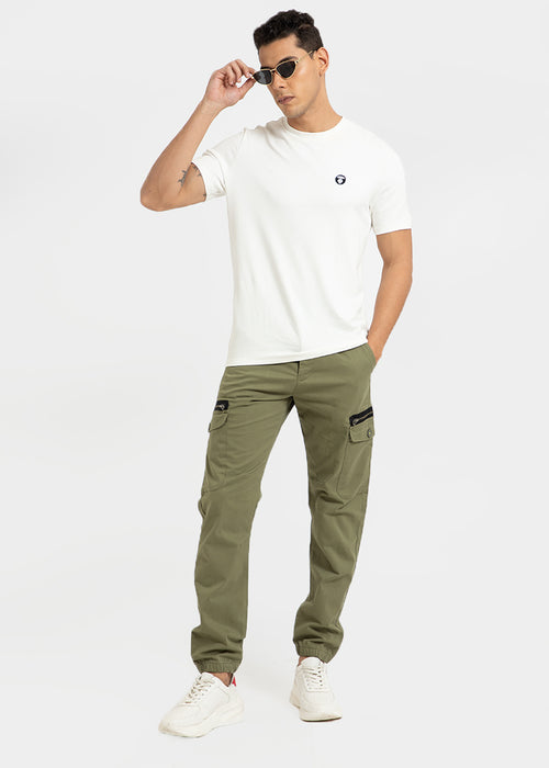 Moss Green Elasticated Cargo Pant