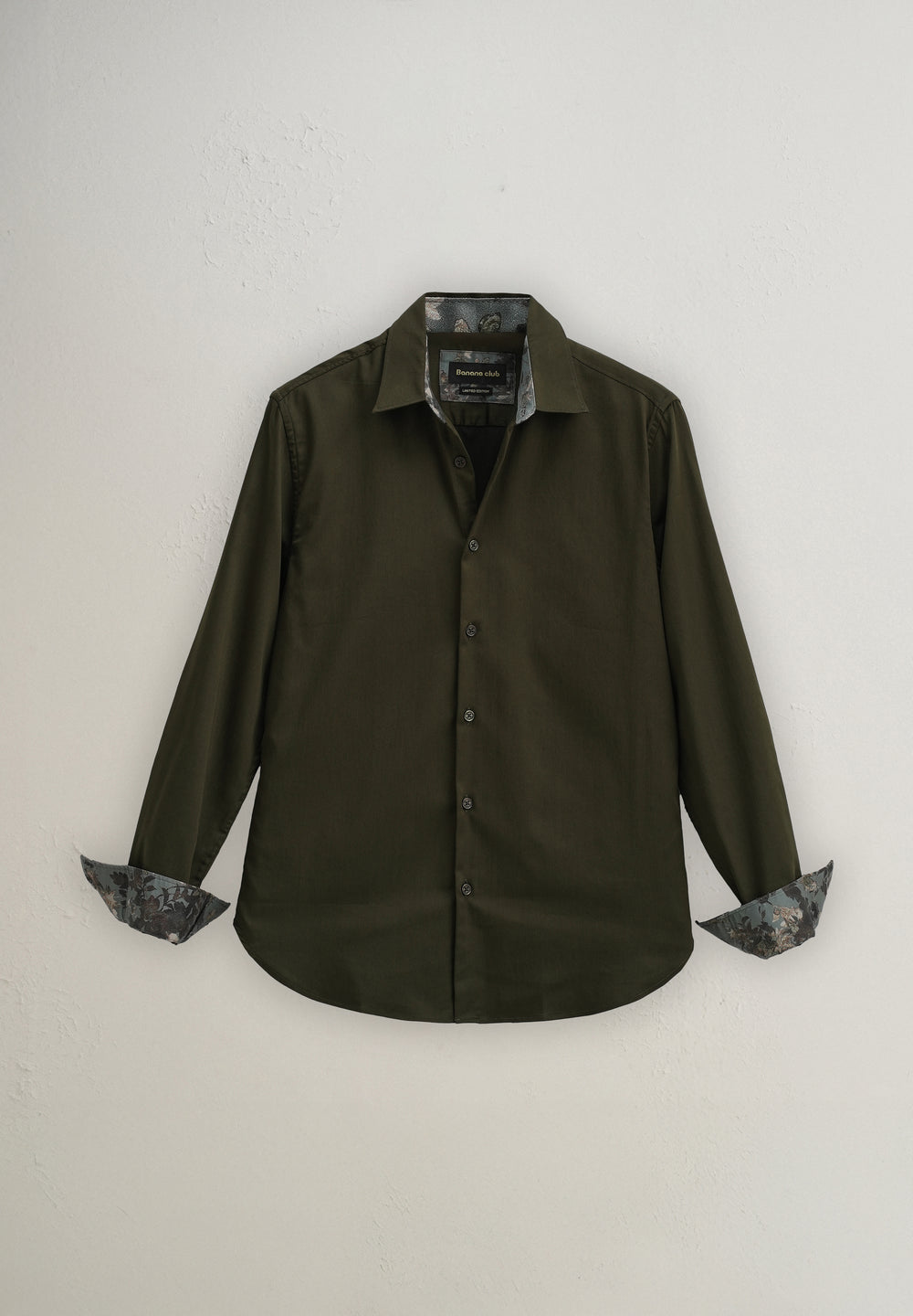 Olive Printed Cuff Shirt