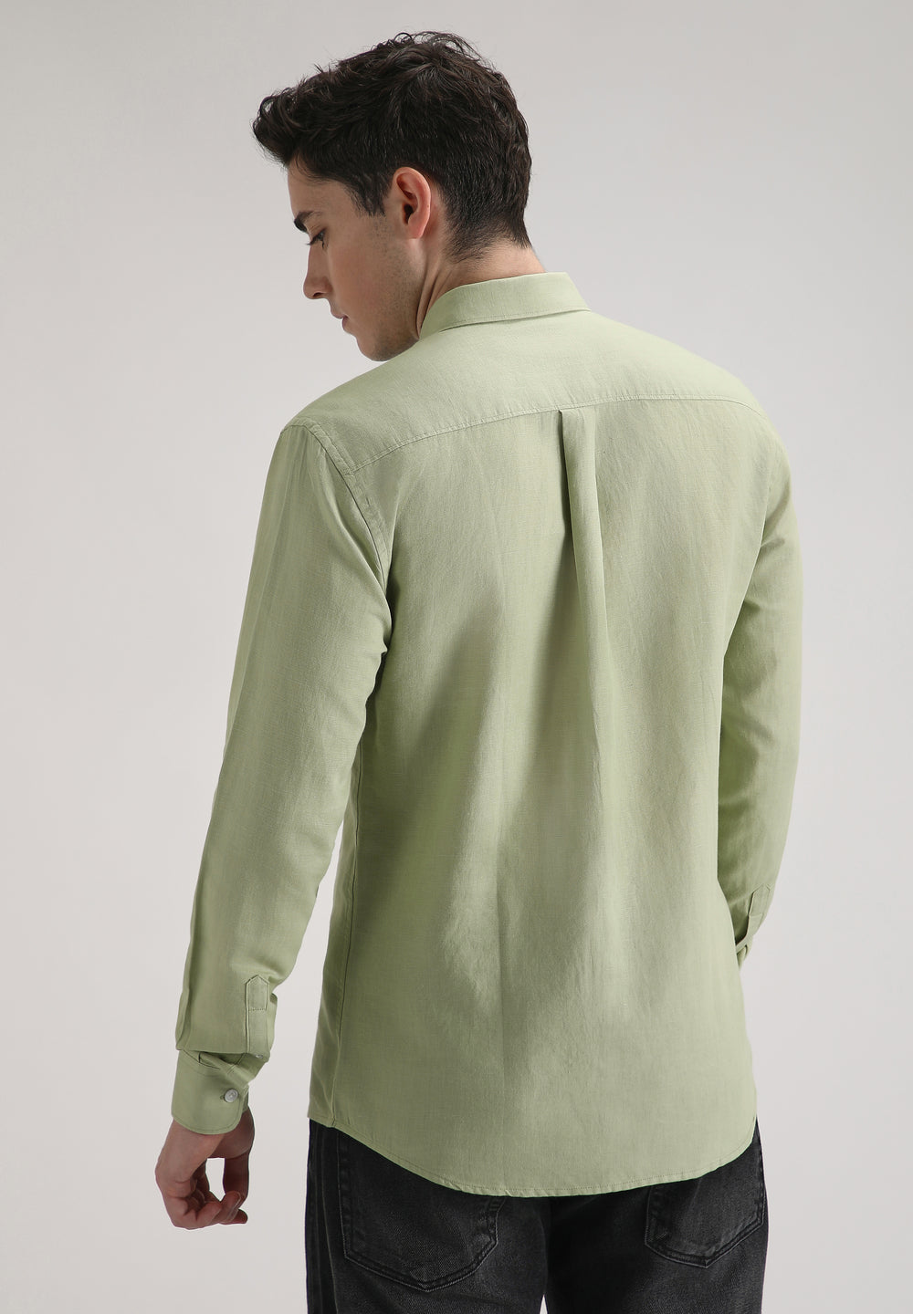 Pastel Green Cotton Linen Shirt
