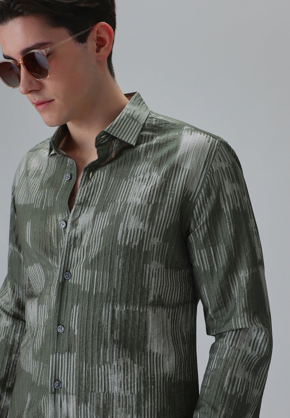 Monoline Green Printed Shirt