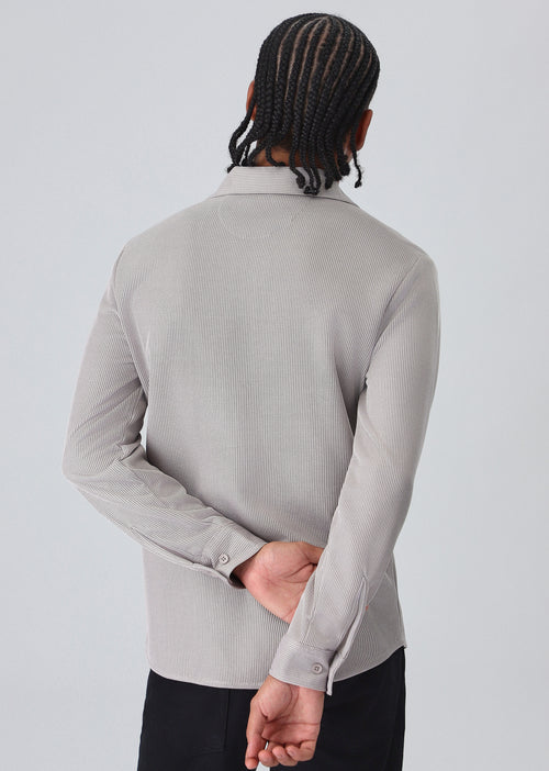 Light Grey Plain Knitted Shirt