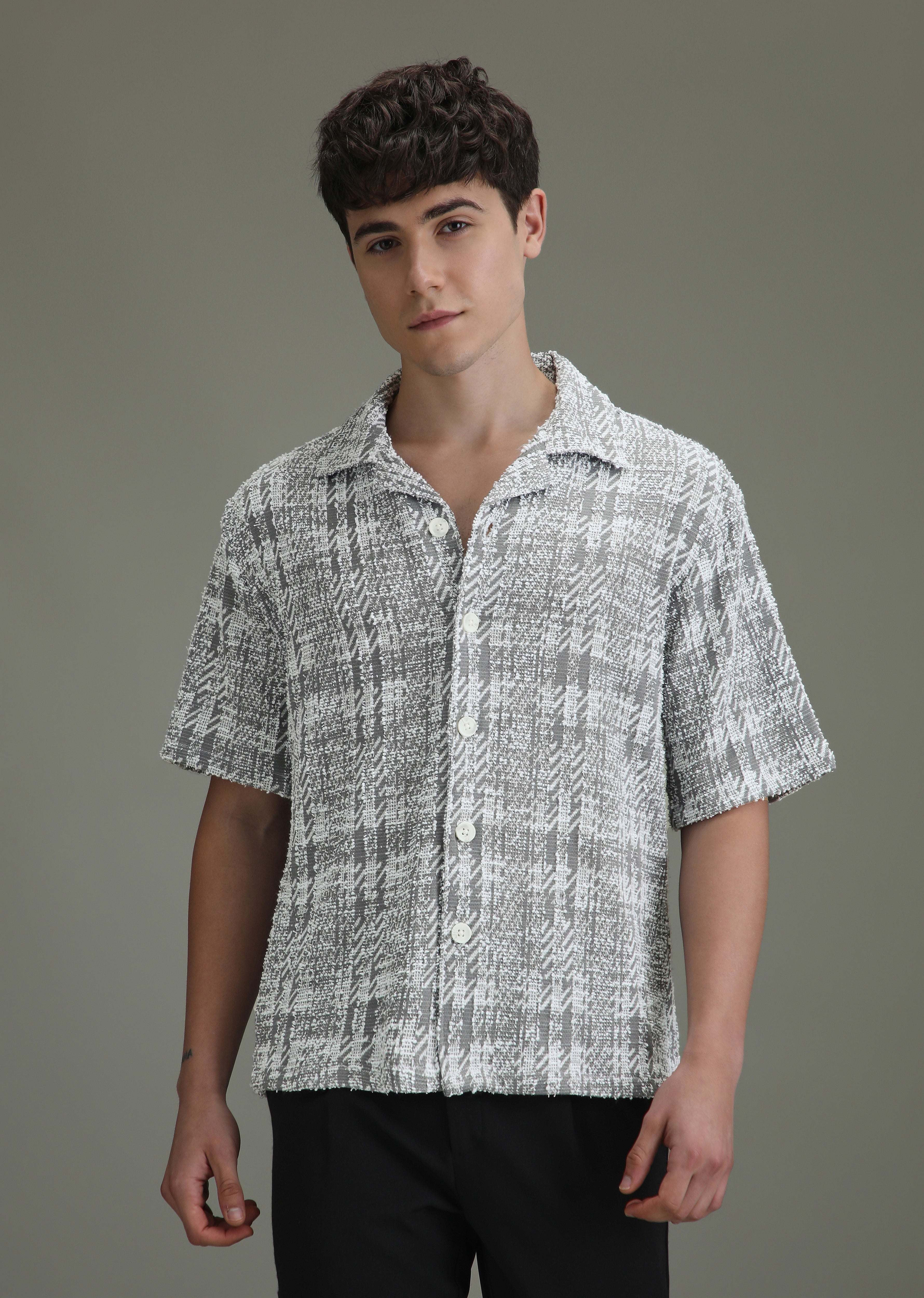 Ash Grey Jacquard Towel Shirt