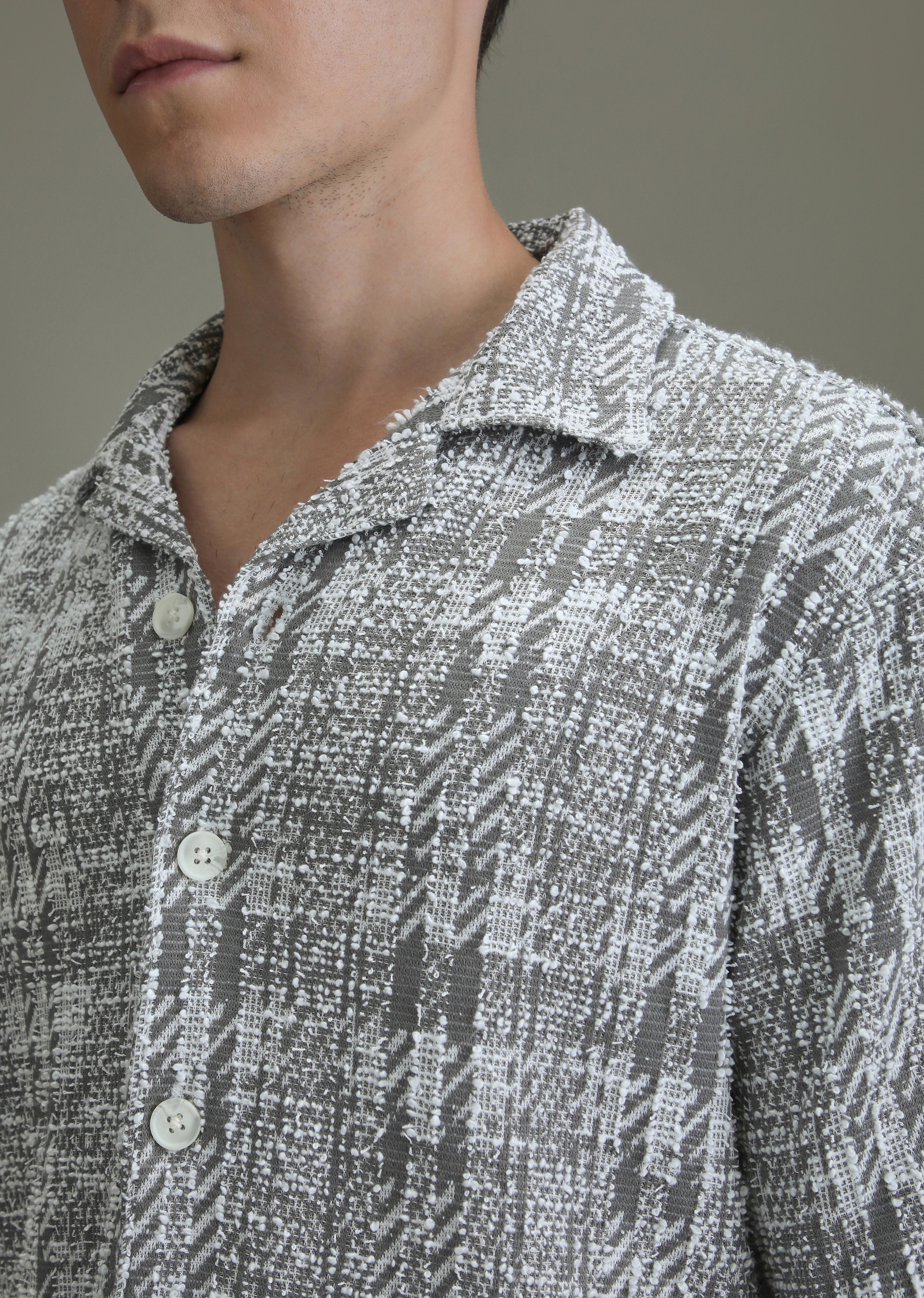 Ash Grey Jacquard Towel Shirt