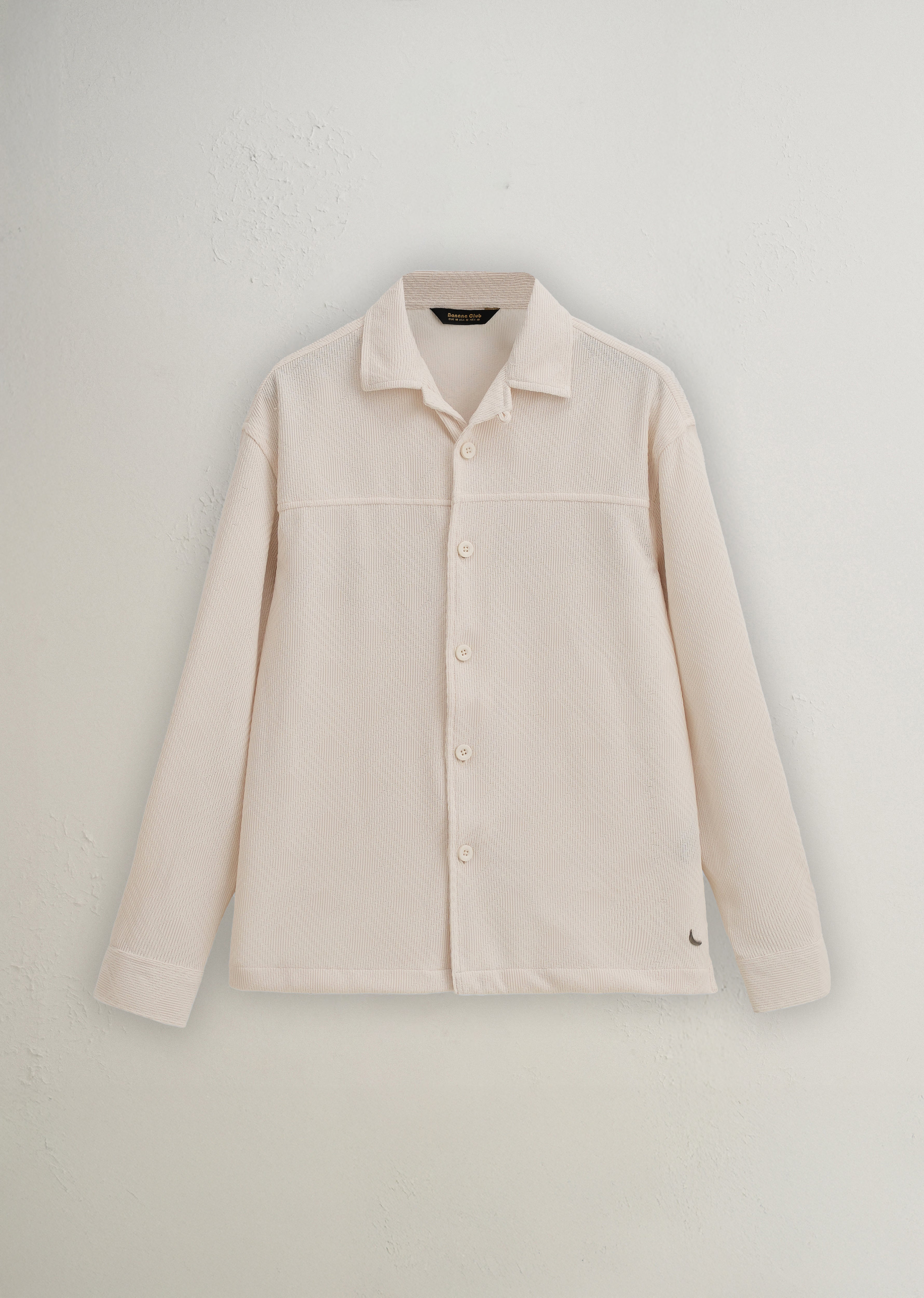 Cream Textured Knit Shacket