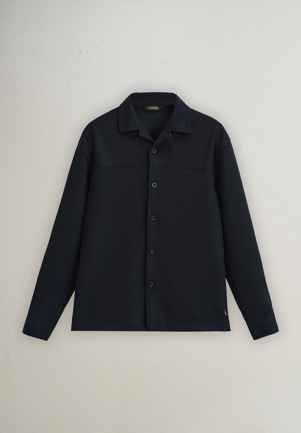 Navy Blue Textured Knit Shacket